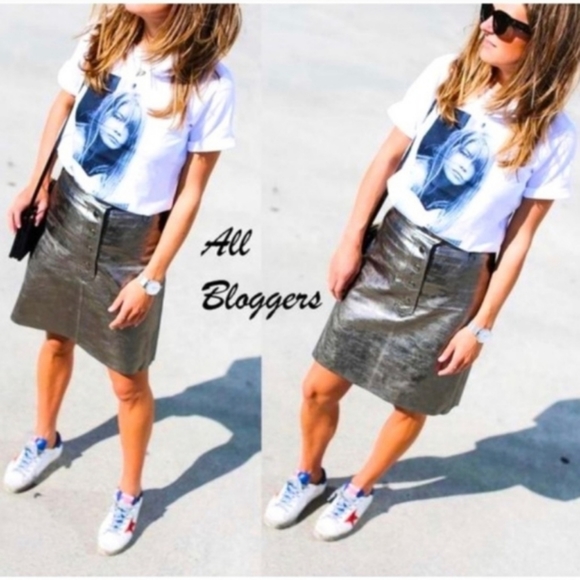 ZARA Genuine Leather High Waisted Skirt - Picture 7 of 16